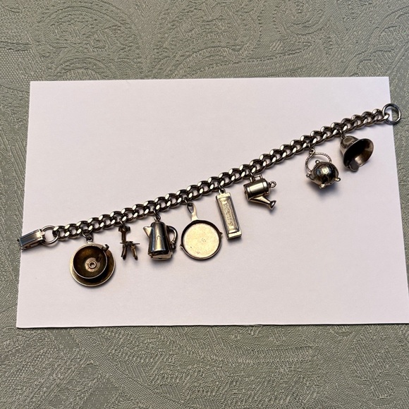 Vintage Jewelry - Vintage Women’s Silver-Toned Kitchen-Themed Charm Bracelet